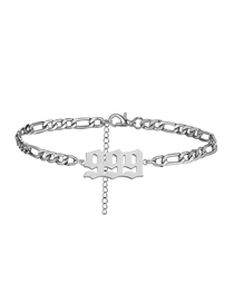 Fashion Steel 999 Stainless Steel Number Anklet