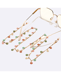 Fashion Color Metal Drop Oil Flower Glasses Chain