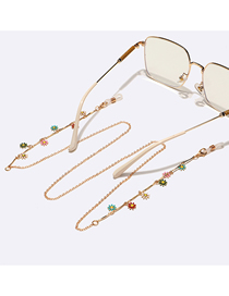Fashion Color Metal Drip Oil Flower Chain Glasses Chain