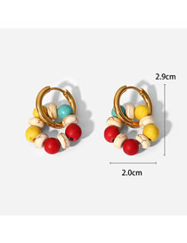 Fashion 2# Titanium Color Stone Beaded Round Earrings