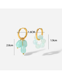 Fashion 7# Titanium Geometric Beaded Asymmetric Earrings