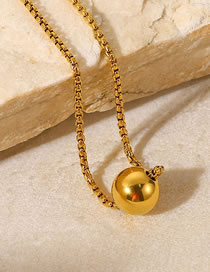 Fashion Gold Titanium Ball Box Chain Pull Necklace