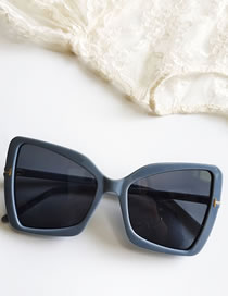 Fashion Grey Blue Pc Irregular Large Frame Sunglasses