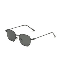 Fashion Black Frame Black And Gray Sheet Pc Square Large Frame Sunglasses