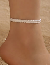 Fashion White Geometric Cord Braided Anklet