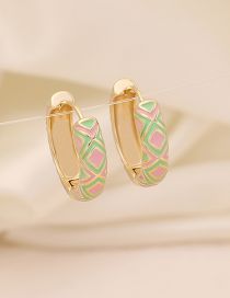 Fashion 7# Copper Drip Oil Diamond Earrings