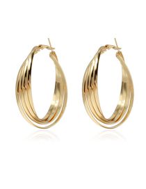 Fashion Gold Color Alloy Geometric Hoop Earrings