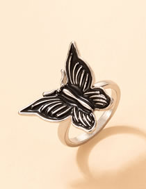 Fashion Silver Alloy Drip Butterfly Ring
