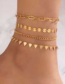 Fashion Gold Alloy Triangle Disc Anklet Set