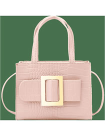 Fashion Pink Pu Head Grain Large Capacity Messenger Bag