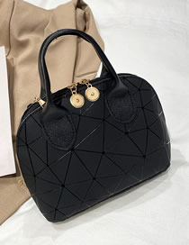 Fashion Diamond Black Pu Large Capacity Crossbody Shell Bag