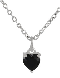 Fashion Black Bronze Zircon Heart Necklace