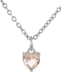 Fashion Champagne Bronze Zircon Heart Necklace