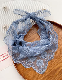 Fashion 2 Love Snowflake Blue Hollow Lace Embroidered Neck Scarf