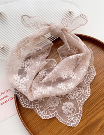 Fashion 7 Love Snowflake Powder Hollow Lace Embroidered Neck Scarf