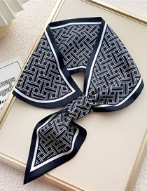 Fashion 12f Socket Weaving Strip Black And White Geometric Print Socket Scarf