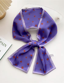 Fashion 13x Four-petal Flower Purple Geometric Print Knotted Scarf