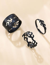 Fashion Black Alloy Openwork Flame Open Ring