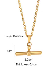 Fashion Circle Stick Cuban Chain Pendant Necklace Pure Copper Stick Necklace