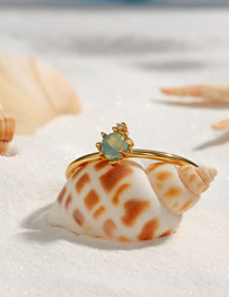Fashion Turtle Copper And Diamond Turtle Ring