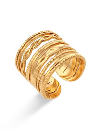 Fashion Multilayer Braided Open Ring Stainless Steel Multilayer Braided Open Ring