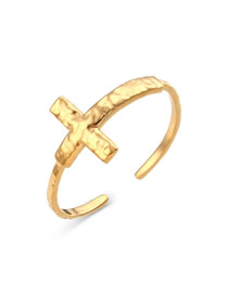 Fashion Crucifixion Open Ring Stainless Steel Crucifix Open Ring
