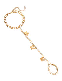 Fashion Gold Color Stainless Steel Butterfly Link Bracelet