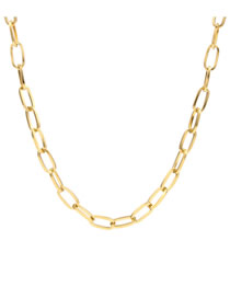 Fashion Basic Chain Large Titanium Steel Geometric Chain Necklace