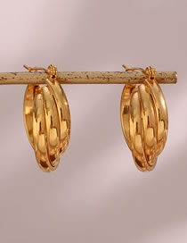 Fashion Gold Color Titanium Spiral Twist Earrings