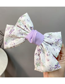 Fashion Purple Floral Chiffon Floral Bow Hair Clip