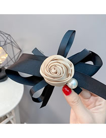 Fashion Champagne Rose Fabric Three-dimensional Rose Bow Hairpin