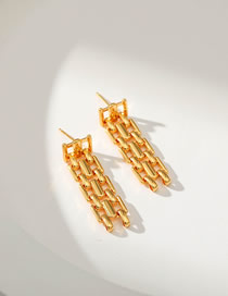 Fashion Gold Copper Gold Plated Geometric Braided Stripe Drop Earrings