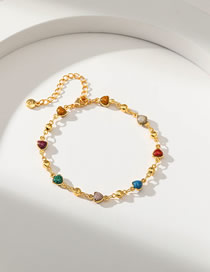 Fashion Gold Gold Plated Copper Heart Drip Bracelet