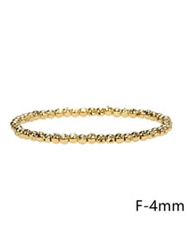 Fashion F-4mm Solid Copper Metal Beaded Bracelet