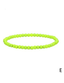 Fashion Br1404-e Fluorescent Green Solid Copper Painted Geometric Beaded Bracelet