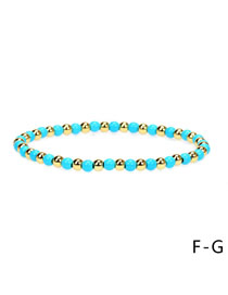 Fashion Br1404-f-g Gold Beads Solid Copper Painted Geometric Beaded Bracelet