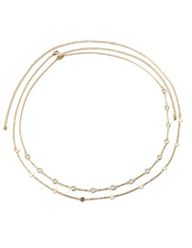 Fashion Gold + Transparent Color 3458 Alloy Diamond Geometric Chain Waist Chain