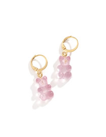 Fashion Gold + Pink 2669 Cartoon Gummy Bear Earrings