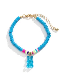 Fashion Bracelet Gold + Light Blue 1066 Geometric Gummy Bear Clay Bracelet
