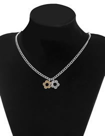 Fashion Mixed Color Metal Flower Necklace