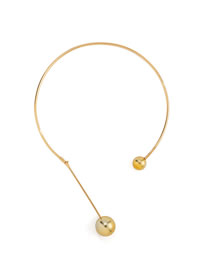 Fashion Gold 5117 Geometric Ball Open Collar
