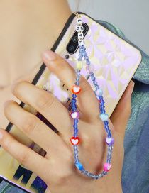 Fashion C-k210005a Geometric Glass Beads Heart Beaded Phone Chain
