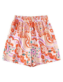 Fashion Color Blend Printed Straight Shorts