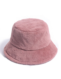 Fashion Pink Digital Print Rabbit Fur Fisherman Hat