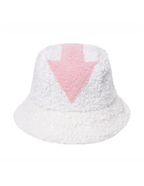 Fashion Pink Arrow Teddy Fleece Warm Fisherman Hat