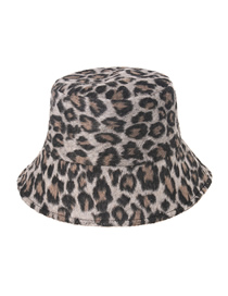 Fashion Leopard-brown Thick Houndstooth Leopard Fisherman Hat