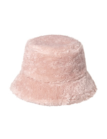 Fashion Pink Lamb Plush Warm Fisherman Hat