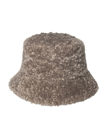Fashion Brown Lamb Plush Warm Fisherman Hat
