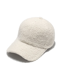 Fashion Creamy-white Warm Lamb Wool Solid Color Baseball Cap