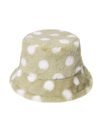 Fashion Green Colorful Polka Dot Plush Warm Fisherman Hat